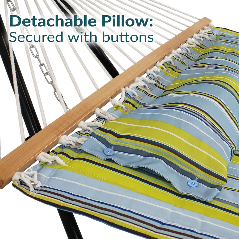 Sunnydaze Quilted 2-Person Hammock with Multi-Use Universal Stand