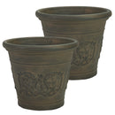 Sunnydaze Arabella Polyresin Large Round Outdoor Planter
