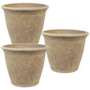 Sunnydaze Anjelica Polyresin Large Round Outdoor Planter