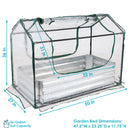 Sunnydaze Steel Raised Garden Bed and Mini Greenhouse Kit - Clear