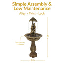 Sunnydaze Lovers Umbrella Solar-Powered Fountain with Battery Backup and Lights - 43"
