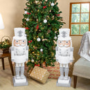 Sunnydaze Sterling the Silver Christmas Nutcracker Statue - 37" H