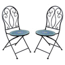Sunnydaze Mosaic Tile Foldable Bistro Chair with Iron Frame - 2-Pack