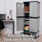 Sunnydaze 3-Shelf Plastic Lockable Storage Cabinet - 57.5"