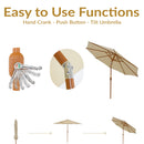 Sunnydaze 8.5 ft Outdoor Patio Umbrella - Faux Woodgrain Finish