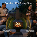 Sunnydaze Wood-Burning Steel Chiminea Outdoor Fireplace - 57"