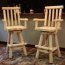 Sunnydaze Rustic Outdoor Barstool - Log Cabin Style Bar Height Stool - 4'