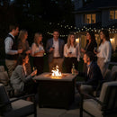 Sunnydaze Outdoor 30" Square Propane Gas Fire Pit Table with Lava Rocks