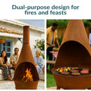 Sunnydaze Large Chiminea Outdoor Fireplace with Grill Grate