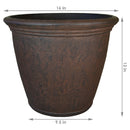 Sunnydaze Anjelica Polyresin Large Round Outdoor Planter