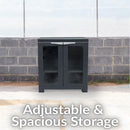 Sunnydaze Plastic Garage Storage Cabinet with Adjustable Shelf