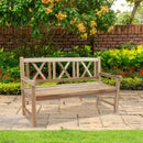 Sunnydaze 2-Person Teak Patio Bench for Outside