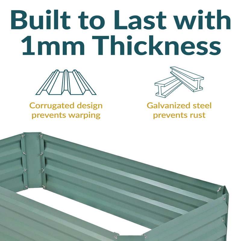Sunnydaze Galvanized Steel Raised Garden Bed