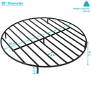 Sunnydaze Round Fire Pit Grate - Elevated Steel Wood Grate