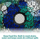 Sunnydaze Mosaic Fly-Through Flower Bird Feeder - Indigo - Set of 6