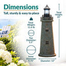 Sunnydaze Cobblestone 35" Outdoor Solar Lighthouse Lamp - LED Beacon