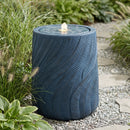 Sunnydaze Textured Spiral Bubble Outdoor Fountain with LED Light