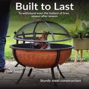 Sunnydaze 32" Outdoor Wood-Burning Fire Pit with Spark Screen