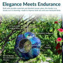 Sunnydaze Mosaic Fly-Through Flower Bird Feeder - Indigo - Set of 6