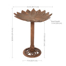 Sunnydaze Garden Lotus Metal Bird Bath - Copper Patina - 16.5"