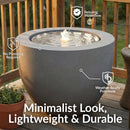 Sunnydaze Polystone Round Bubble Outdoor Water Fountain with LED Light