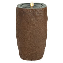 Sunnydaze Cylinder Bubble Outdoor Water Fountain with LED Light