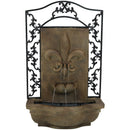 Sunnydaze French Lily Outdoor Wall Water Fountain, with Electric Submersible Pump, 33 Inch Tall