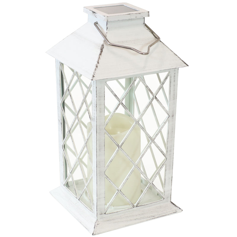 Sunnydaze Concord Outdoor Decorative Solar Powered Candle Lantern - LED Light - 11-Inch