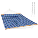 Sunnydaze 2-Person Fabric Spreader Bar Hammock and Pillow with Modern Pattern
