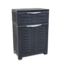 Sunnydaze Plastic Garage Storage Cabinet with Adjustable Shelf - 34.5"