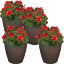 Sunnydaze Anjelica Polyresin Large Round Outdoor Planter