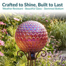 Sunnydaze Red Scalloped Outdoor Gazing Globe - 10"