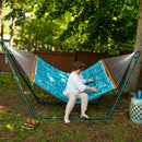 Sunnydaze 2-Person Quilted Fabric Double Hammock with Pillow