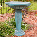 Sunnydaze Grecian Garden Reinforced Concrete Bird Bath - 20.25" H