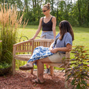 Sunnydaze Outdoor Wooden Teak Banana Bench for Garden or Patio - 59" W