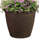 Sunnydaze Anjelica Polyresin Large Round Outdoor Planter