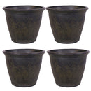 Sunnydaze Anjelica Outdoor Flower Pot Planter - Sable Finish  - 24-Inch - 4-Pack