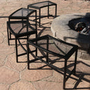 Sunnydaze Curved Outdoor Bench - Mesh Metal Patio Bench