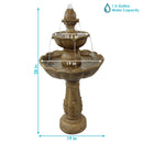 Sunnydaze Blooming Flower 2-Tier Outdoor Water Fountain - 38" H