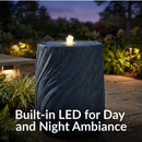 Sunnydaze Textured Spiral Bubble Outdoor Fountain with LED Light