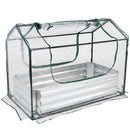 Sunnydaze Steel Raised Garden Bed and Mini Greenhouse Kit - Clear