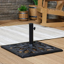 Sunnydaze Imperial Geometric Square Cast Iron Umbrella Base