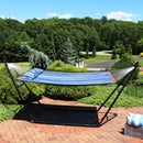 Sunnydaze 2-Person Quilted Fabric Double Hammock with Pillow