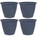 Sunnydaze Anjelica Outdoor Flower Pot Planter - Slate Finish  - 24-Inch - 4-Pack