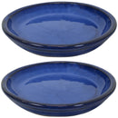 Sunnydaze Set of 2 Glazed Ceramic  Planter Saucer