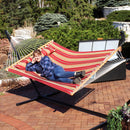 Sunnydaze 2-Person Quilted Fabric Double Hammock with Pillow