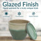 Sunnydaze Glazed Ceramic Planters with Saucers - Set of 2