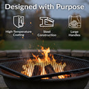 Sunnydaze Square Fire Pit Cooking Grate – Metal Grill Grate – 24-Inch