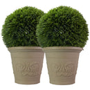 Sunnydaze Arabella Polyresin Large Round Outdoor Planter