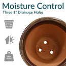 Sunnydaze Round Glazed Ceramic Planter with Drainage